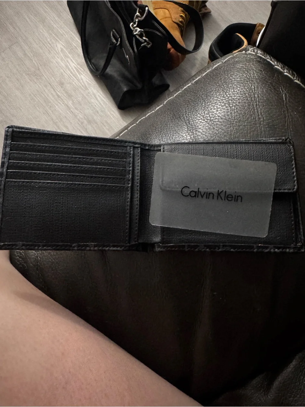 Calvin Klein Black Monogram Card & Key Holder